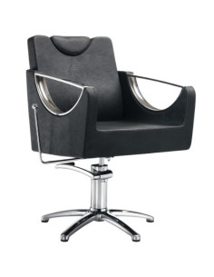 POLTRONA HAIR CROWN ECO PELLE NERA BASE QUADRATA