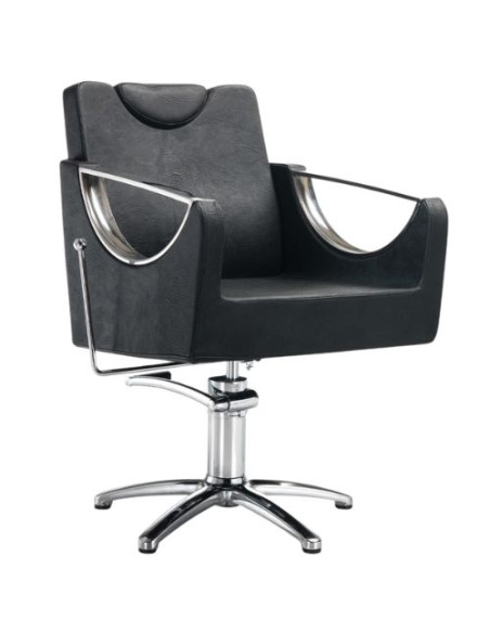 POLTRONA HAIR CROWN ECO PELLE NERA BASE QUADRATA POLTRONA HAIR CROWN ECO PELLE NERA BASE QUADRATA