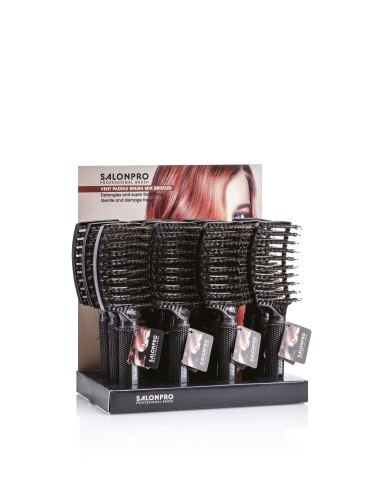 EXPO 12PZ SPAZZOLA VENT PADDLE BRUSH MIX BRISTLES