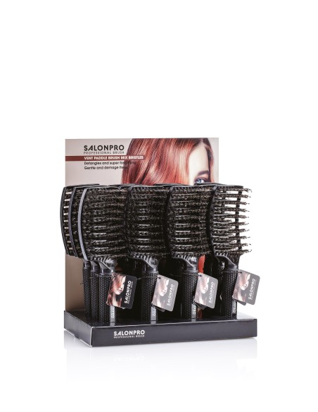 EXPO 12PZ SPAZZOLA VENT PADDLE BRUSH MIX BRISTLES